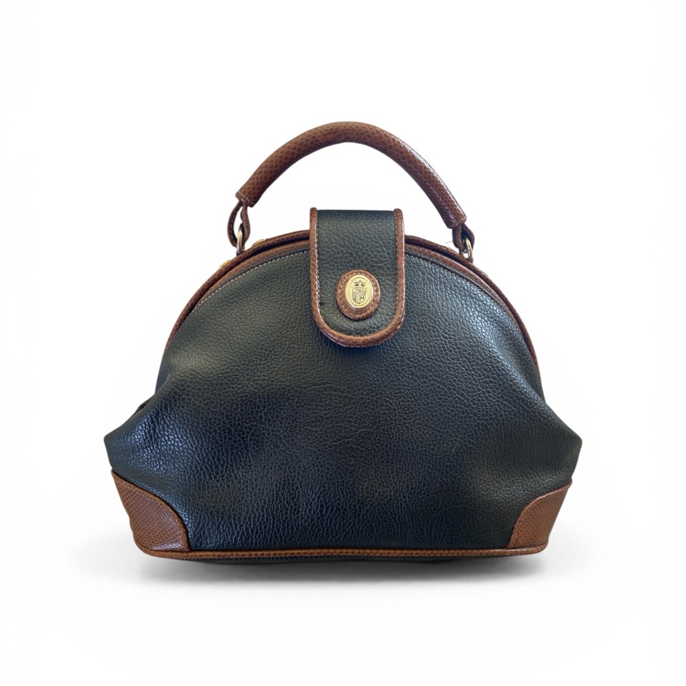 Collegiate Black and Brown Handbag /Satchel bag/ Crossbody bag.